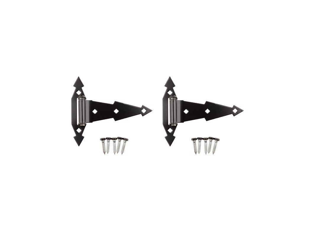 National Hardware Black Ornamental T-Hinge, 7-In, 2-Pk