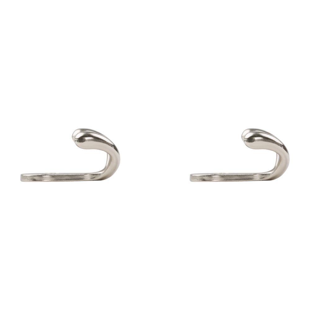 National Hardware Satin Nickel Double Clothes Hook, 2-Pk