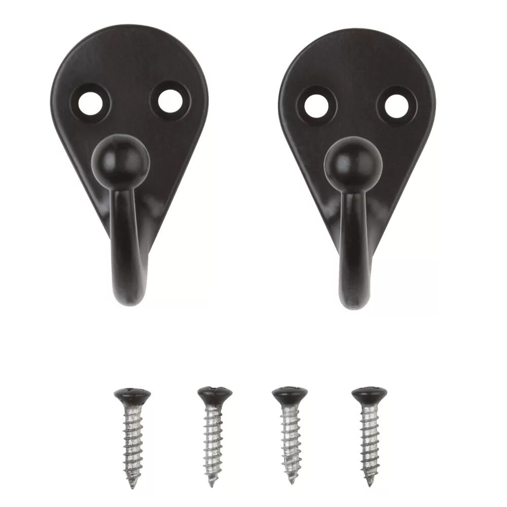 National Hardware Oil Rubbed Bronze Clothes Hook, 2-Pk