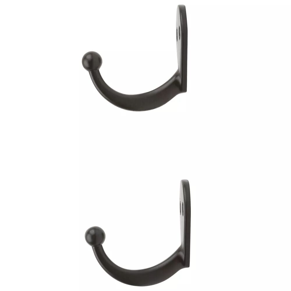 National Hardware Oil Rubbed Bronze Clothes Hook, 2-Pk
