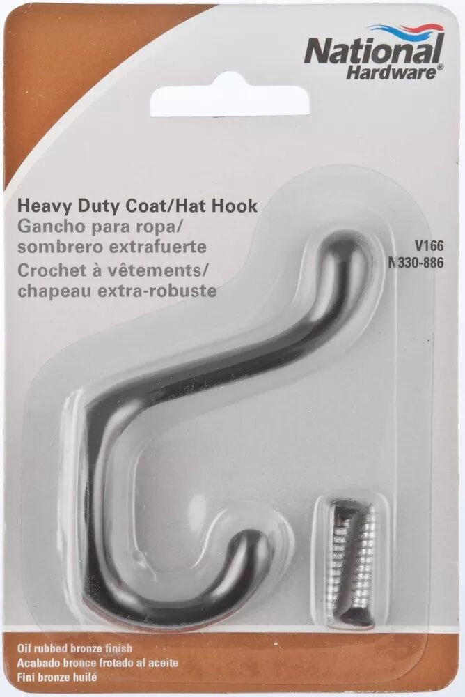 National Hardware Oil Rubbed Bronze Heavy Duty Coat/Hat Hook