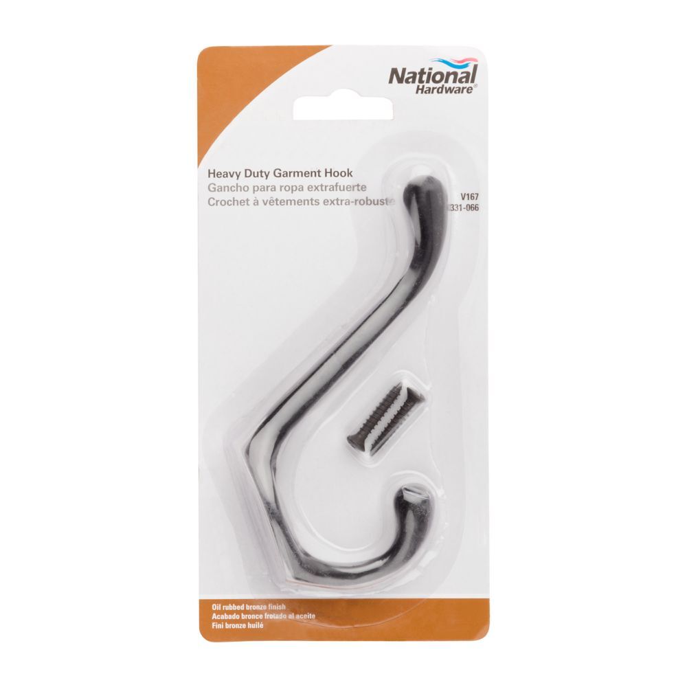 National Hardware Oil Rubbed Bronze Heavy Duty Garment Hook