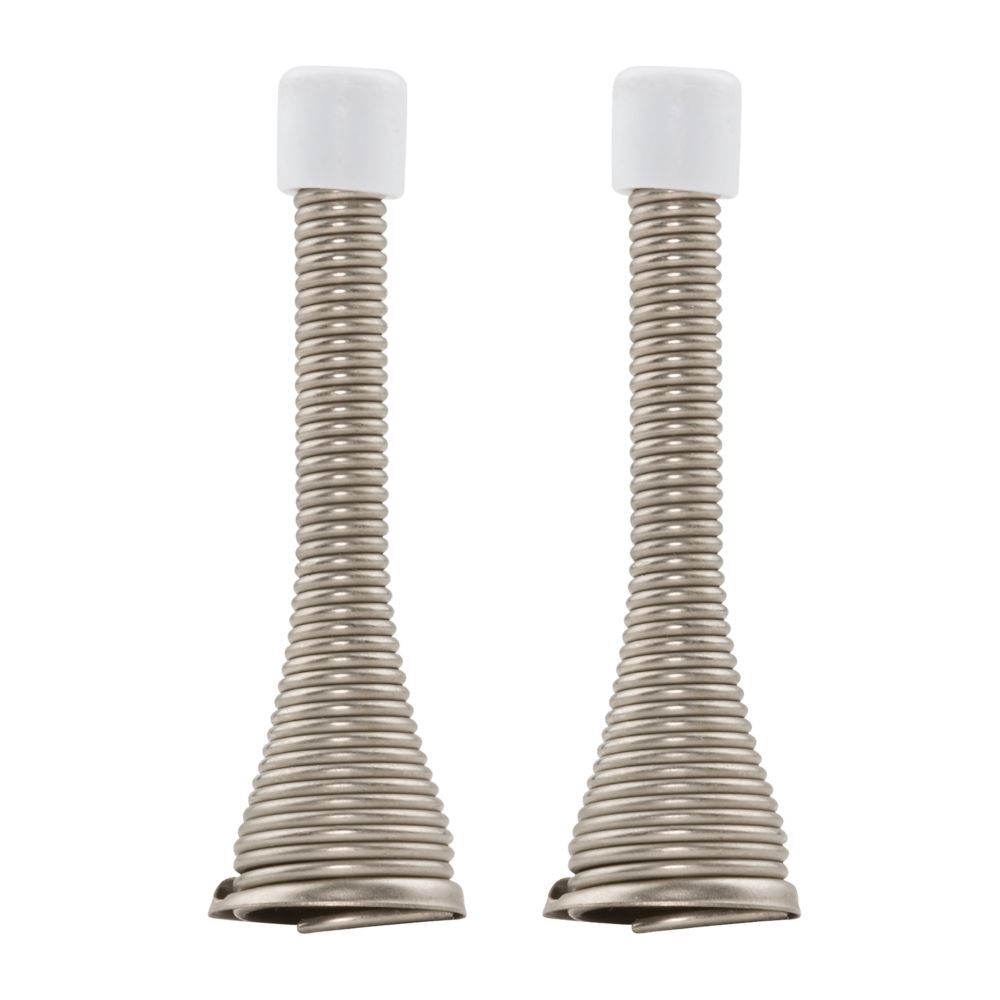 National Hardware Satin Nickel Spring Door Stop, 3-In, 2-Pk