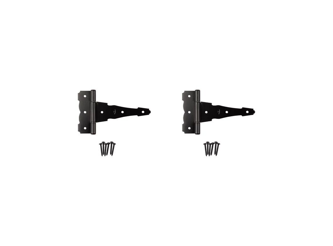National Hardware Black Ornamental T-Hinge, 6-In, 2-Pk