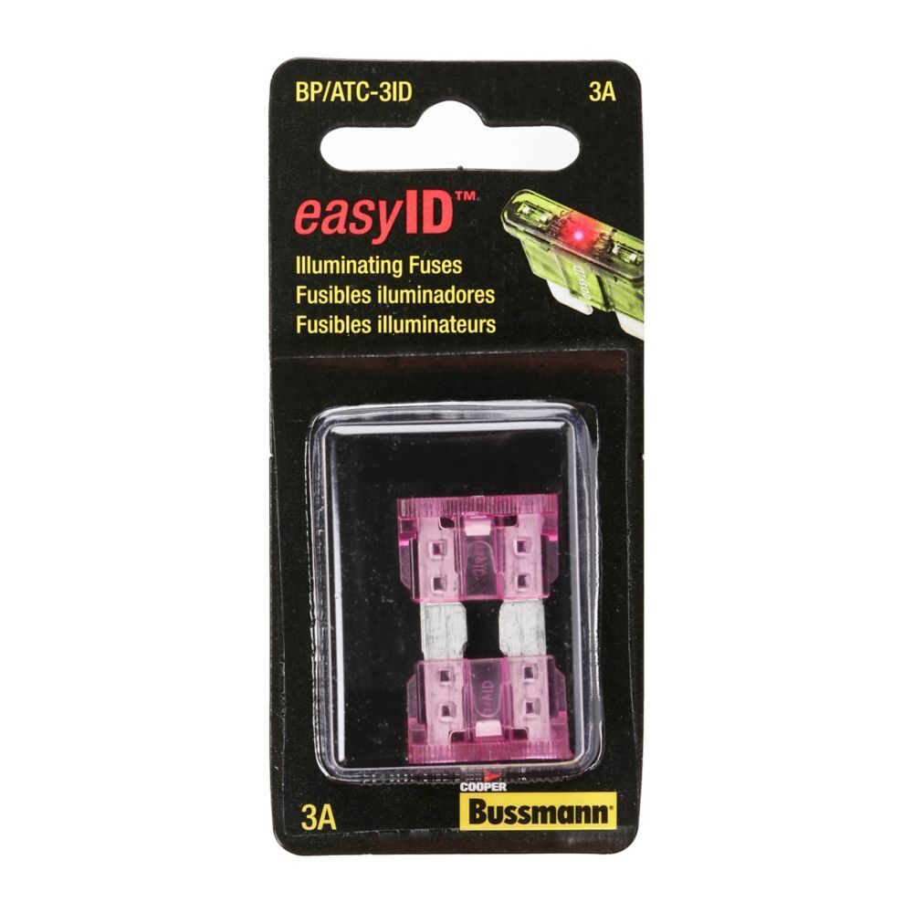 Bussmann Violet Non-Indicating ATC EasyID Blade Fuse, 3-A, 32-V DC, 2-Pk
