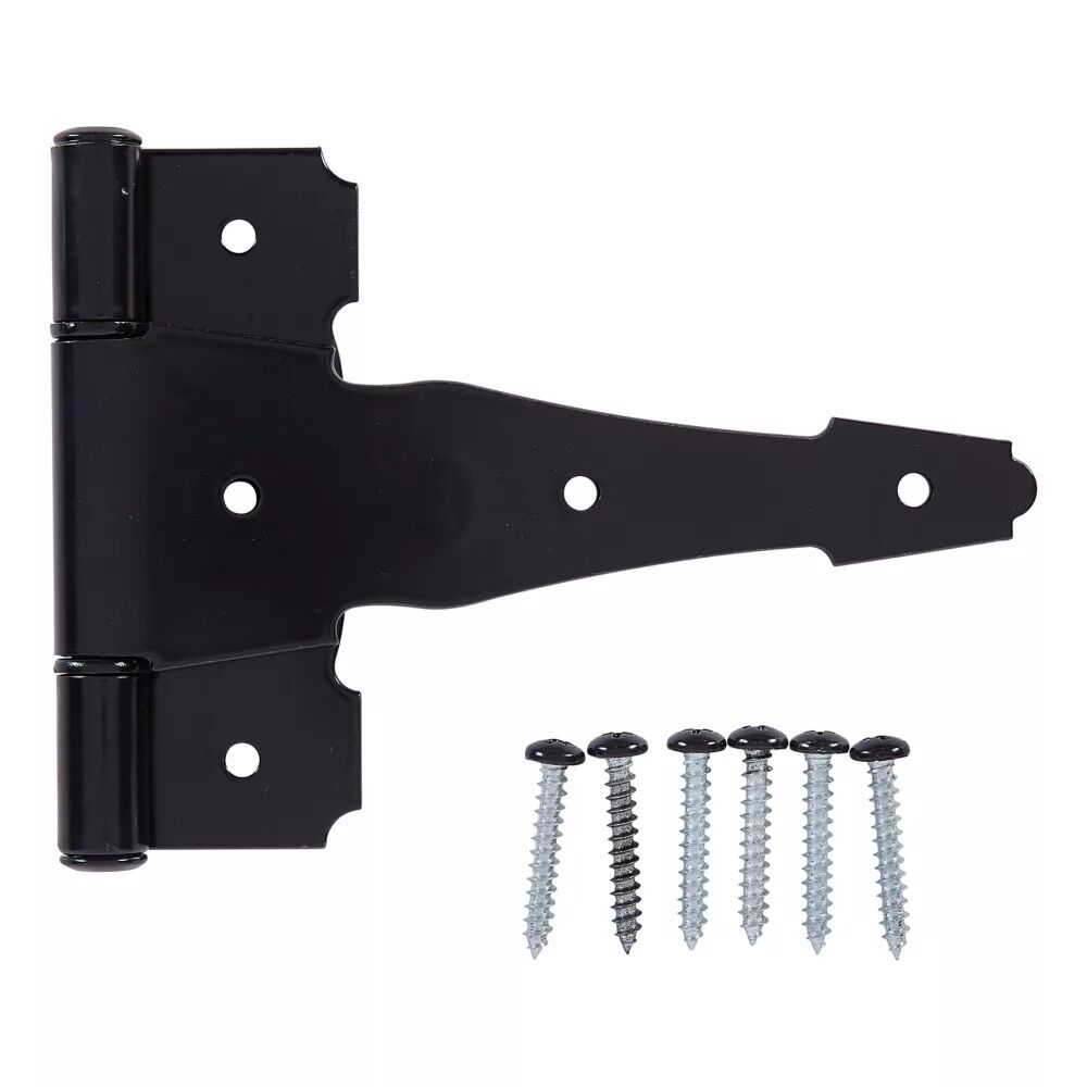 National Hardware Black Ornamental T-Hinge, 6-In