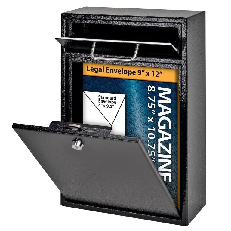 Mail Boss Black Locking Security Drop Box