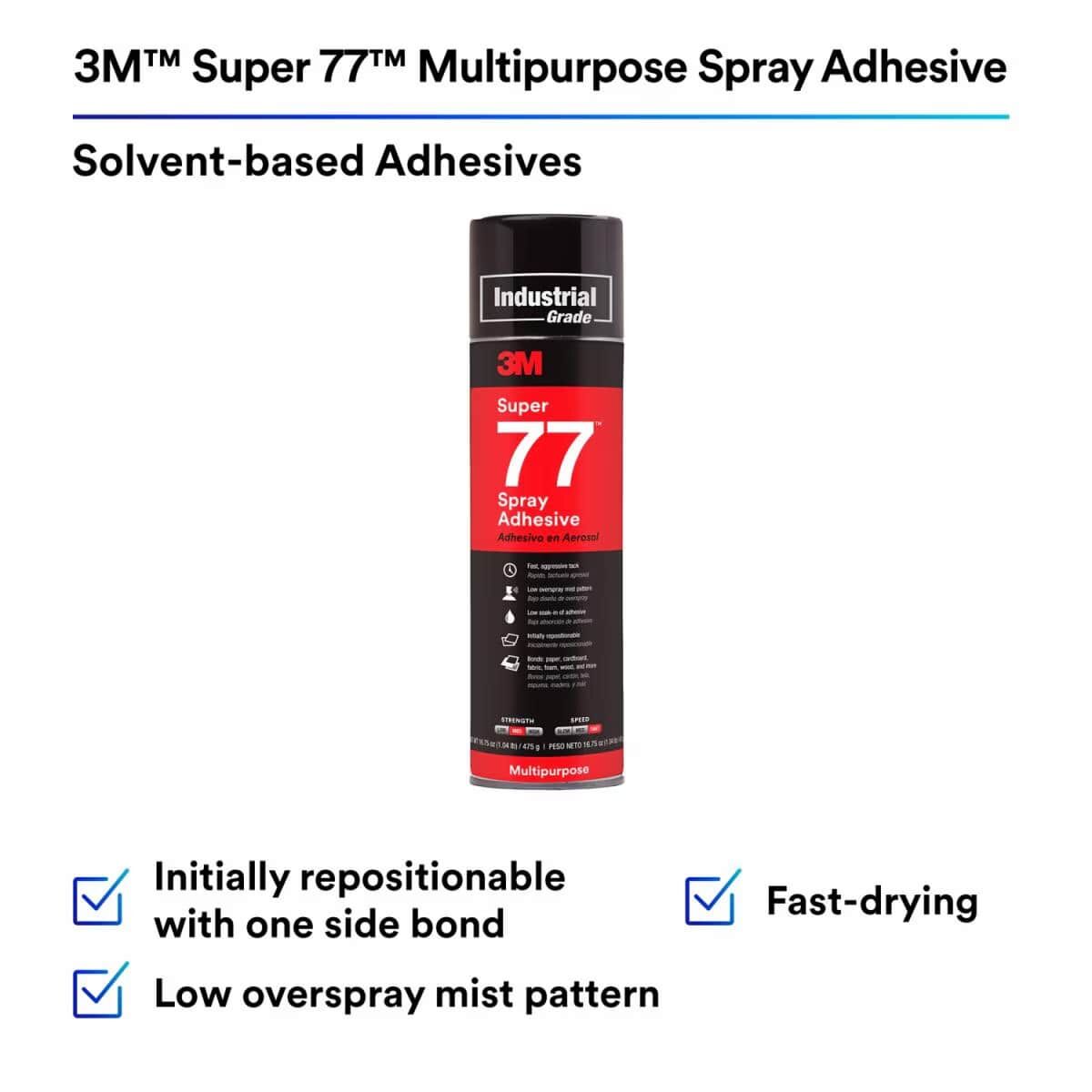 3M Super 77 Multipurpose Spray Adhesive, 13.8-Oz