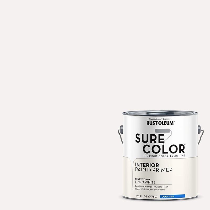 Rust-Oleum Sure Color Paint Eggshell Linen White Interior Wall Paint, 1-Gal