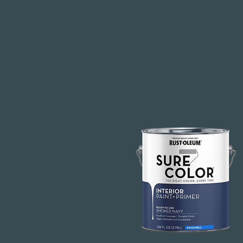 Rust-Oleum Sure Color Interior Wall Paint & Primer Eggshell Smoked Navy, 1-Gal