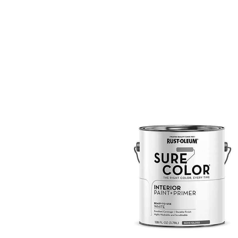 Rust-Oleum Sure Color White Semi-Gloss Interior Wall Paint, 1-Gal