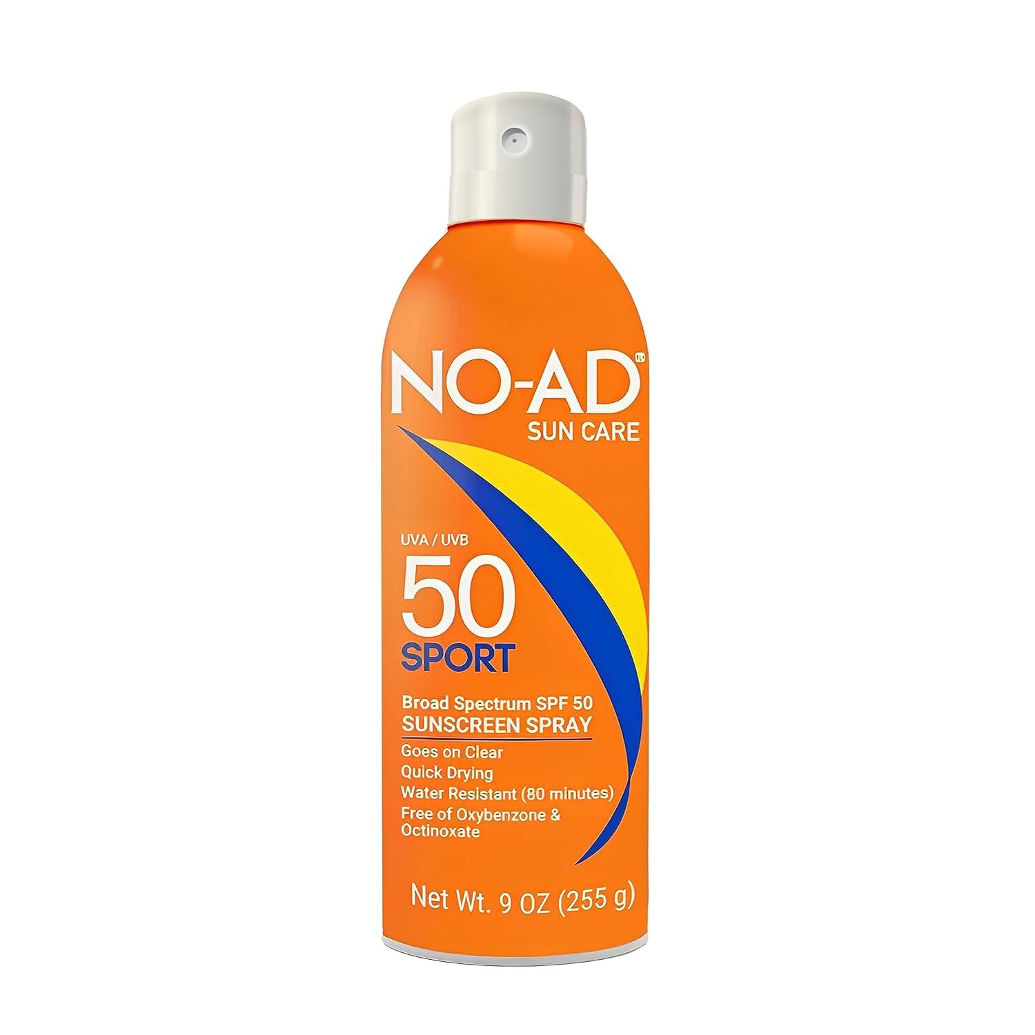NO-AD Waterproof Sunscreen Spray SPF 50, 9 oz.