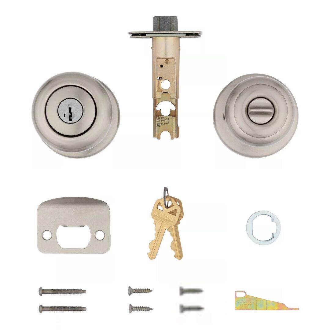Kwikset Satin Nickel SmartKey Keyed Cove Door Knob