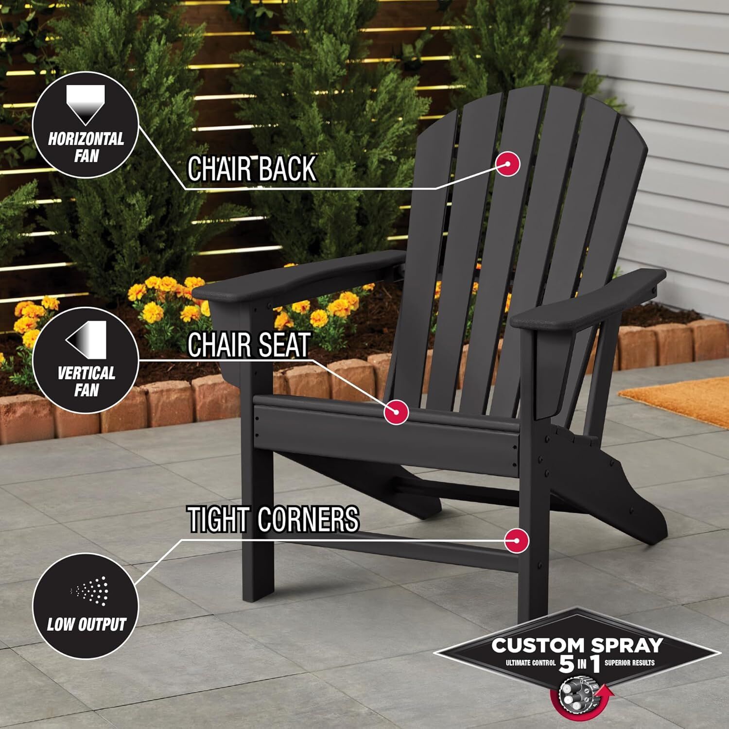 Rust-Oleum Stops Rust Flat Black Protective Enamel Custom 5-In-1 Spray Paint, 12-Oz