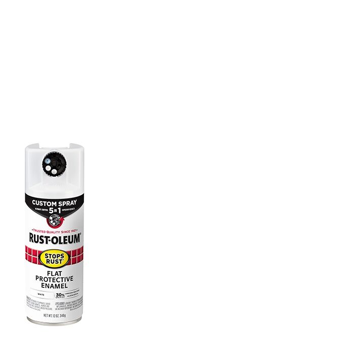 Rust-Oleum Protective Enamel Custom Flat White Spray 5-in-1, 12-Oz