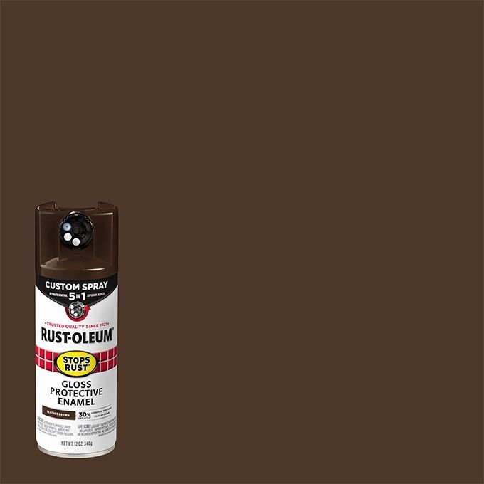 Rust-Oleum Stops Rust Gloss Leather Brown Protective Enamel Custom 5-In-1 Spray Paint, 12-Oz