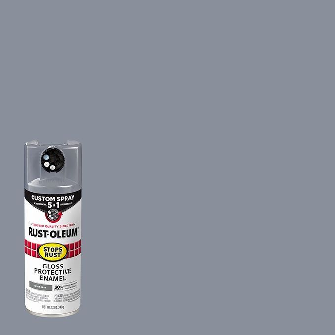 Rust-Oleum Stops Rust Protective Enamel Spray Paint Gloss Smoke Gray Custom Spray 5-In-1, 12-Oz