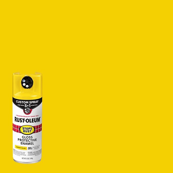 Rust-Oleum Stops Rust Gloss Sunburst Yellow Protective Enamel Custom Spray 5-In-1, 12-Oz