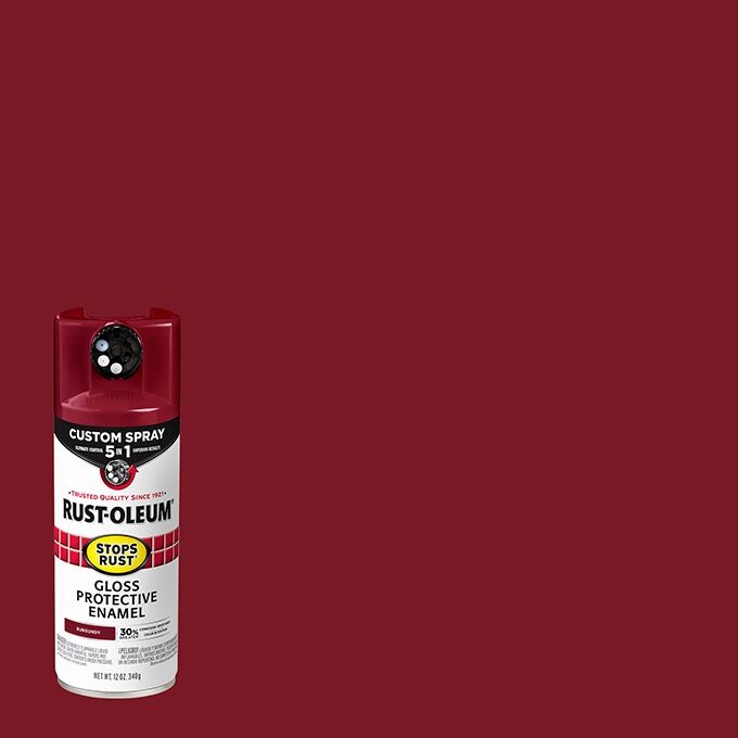 Rust-Oleum Protective Enamel Custom Spray 5-in-1 Gloss Burgundy Spray Paint, 12-Oz