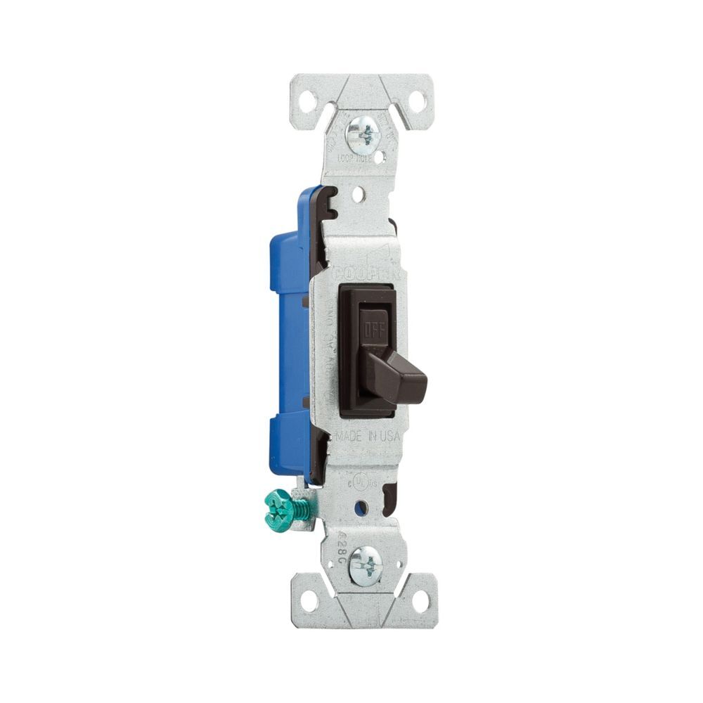 Eaton Brown Flush Toggle Switch 14-10 Gauge, 15-A, 120-V