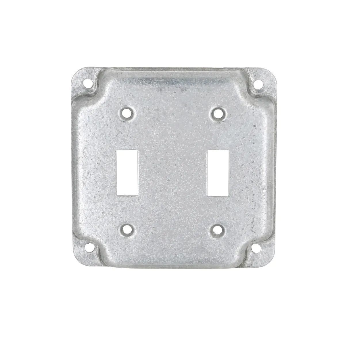 Raco Exposed Work Square Cover, 2-Toggle Switches, 4-In