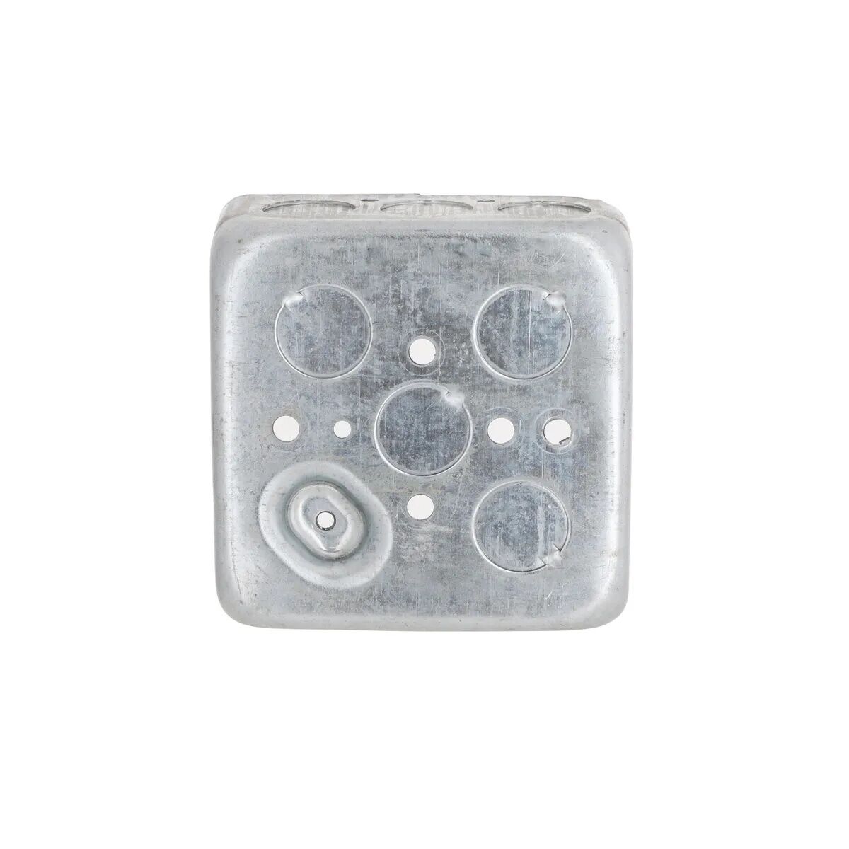 Raco 2-Gang Drawn Square Electrical Box With 16 Knockouts And Raised Ground, 4-In x 4-In x 1 1/2-In