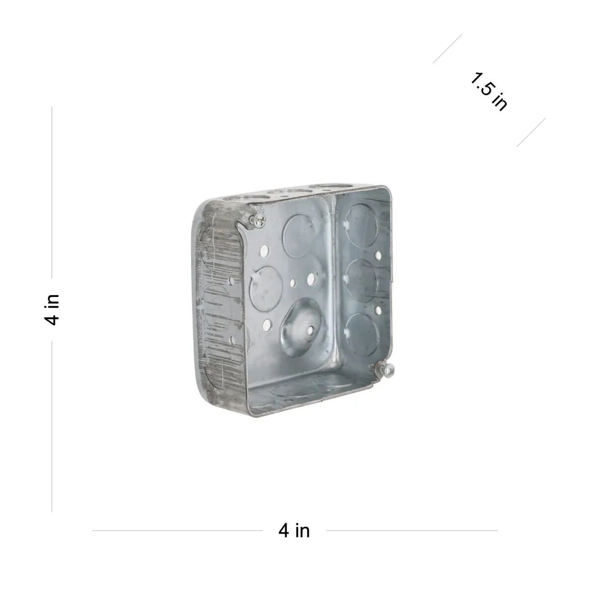 Raco 2-Gang Drawn Square Electrical Box With 16 Knockouts And Raised Ground, 4-In x 4-In x 1 1/2-In