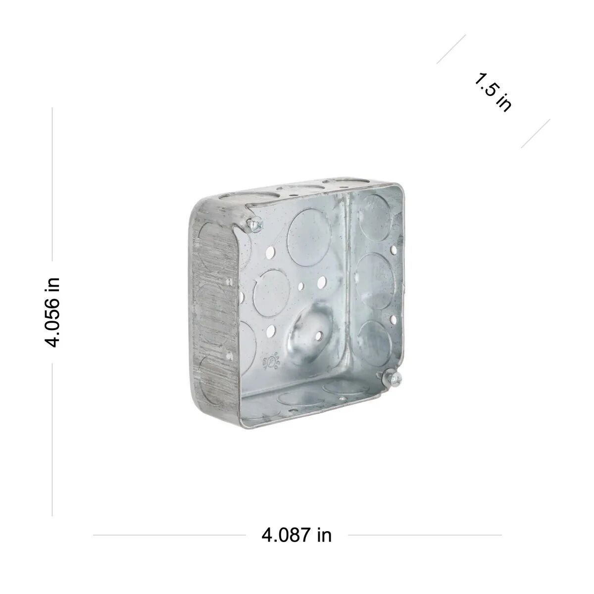 Raco 2-Gang Drawn Raised Ground Square Box, 4-In x 4-In x 1 1/2-In