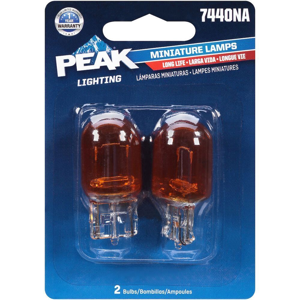 PEAK Long Life Automotive Miniature 7440NA Light Bulb, 2-Pk