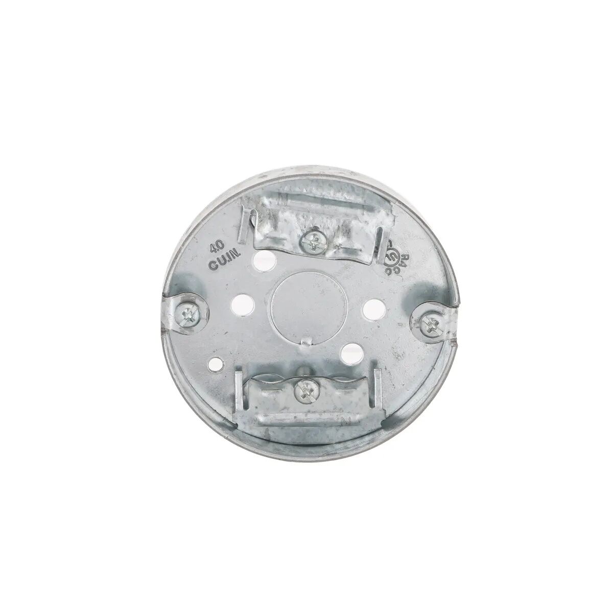 Raco 3-1/2-in Round Ceiling Pan, Drawn, 1/2 in. Deep, One 1/2-In KO And NMSC Clamps
