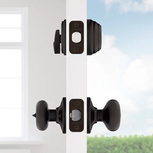 Kwikset Venetian Bronze Juno Security Set Deadbolt Keyed One Side