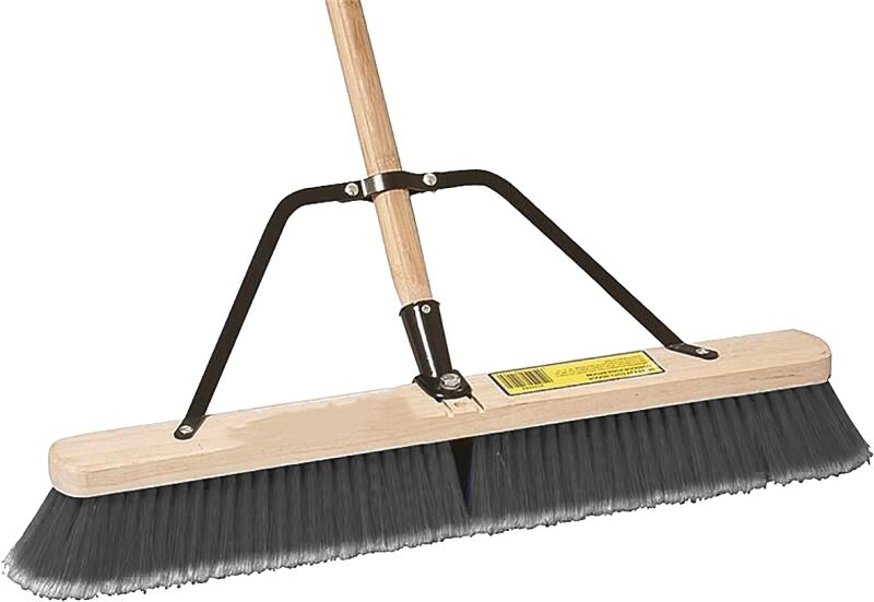 Simple Spaces Wood Handle Push Broom, 24-In