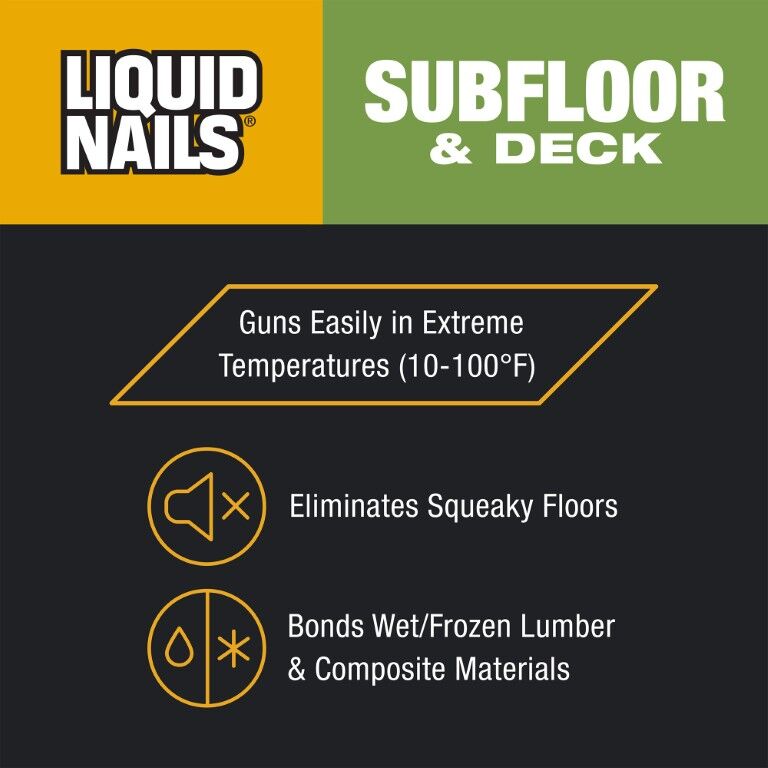 Liquid Nails Solvent Based Subfloor & Deck Interior/Exterior Construction Adhesive, 28-Oz