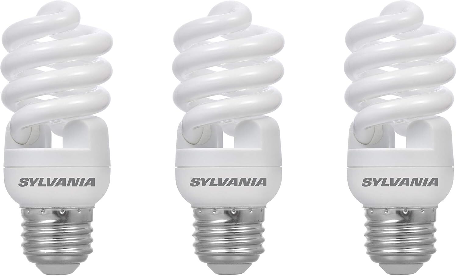 Sylvania T2 12 Watt Frosted Soft White CFL Twist Light Bulb, 3-Pk