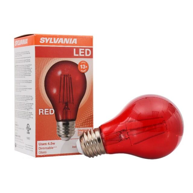 Sylvania A19 4.5 Watt Red Dimmable LED Light Bulb