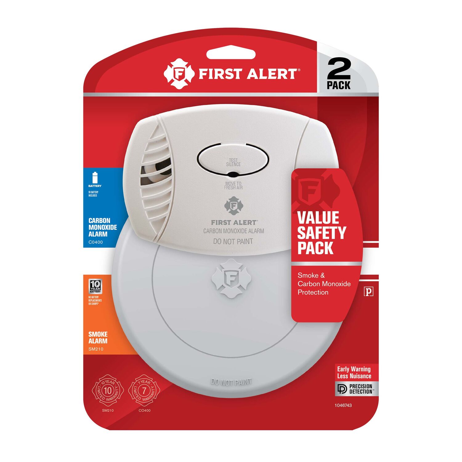 Frist Alert 10-Year Battery Smoke Alarm & Battery-Operated CO Alarm Value Pack