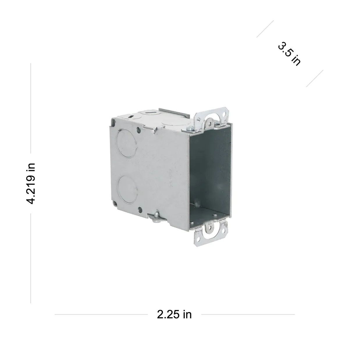 Raco Gangable Switch Box, Seven 1/2-In KO's & NMSC Clamps, Plaster Ears, 3-In x 2-In x 3-1/2-In
