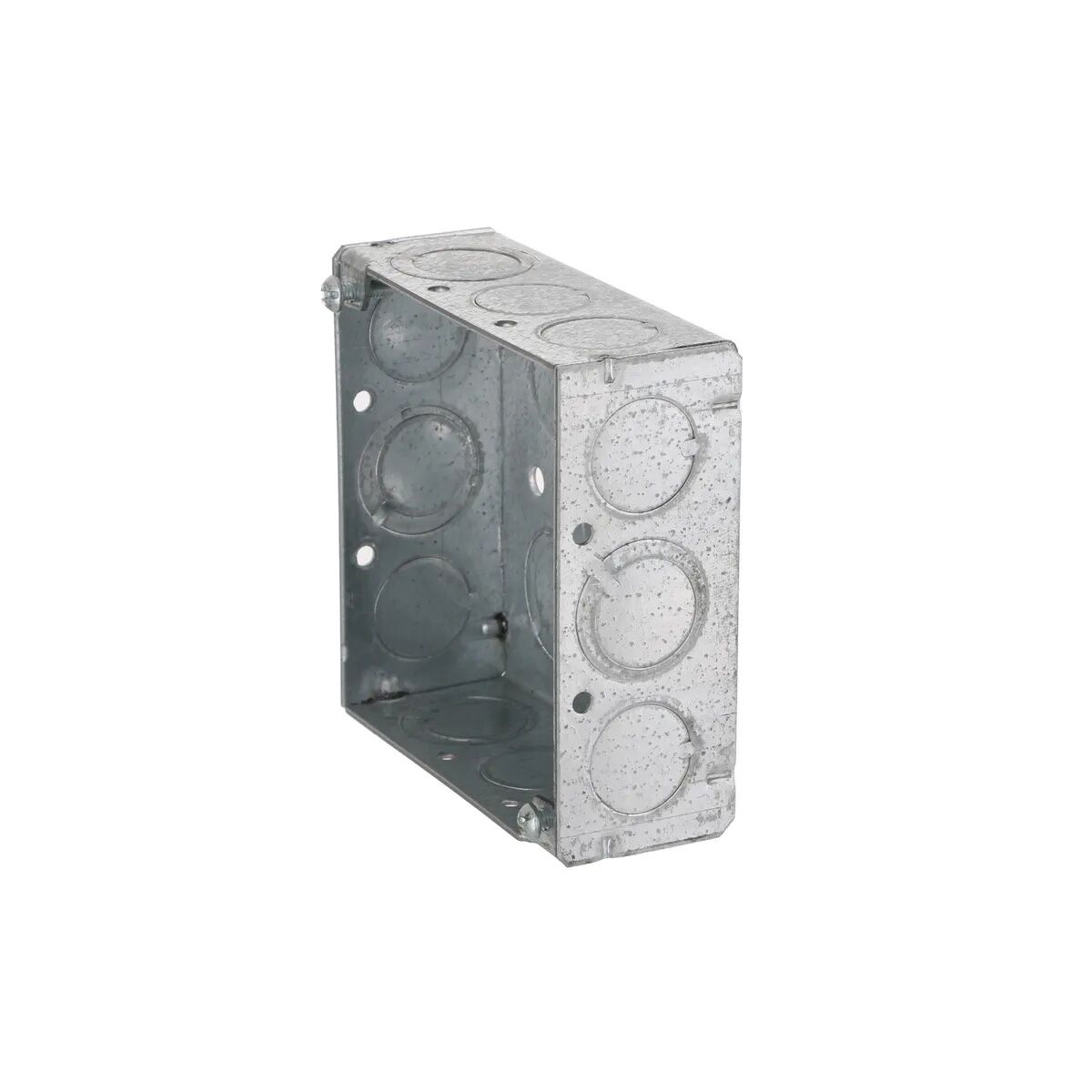 Raco Welded Square Box With 16 Knockouts & Raised Ground, 4-In x 4-In x 1 1/2-In