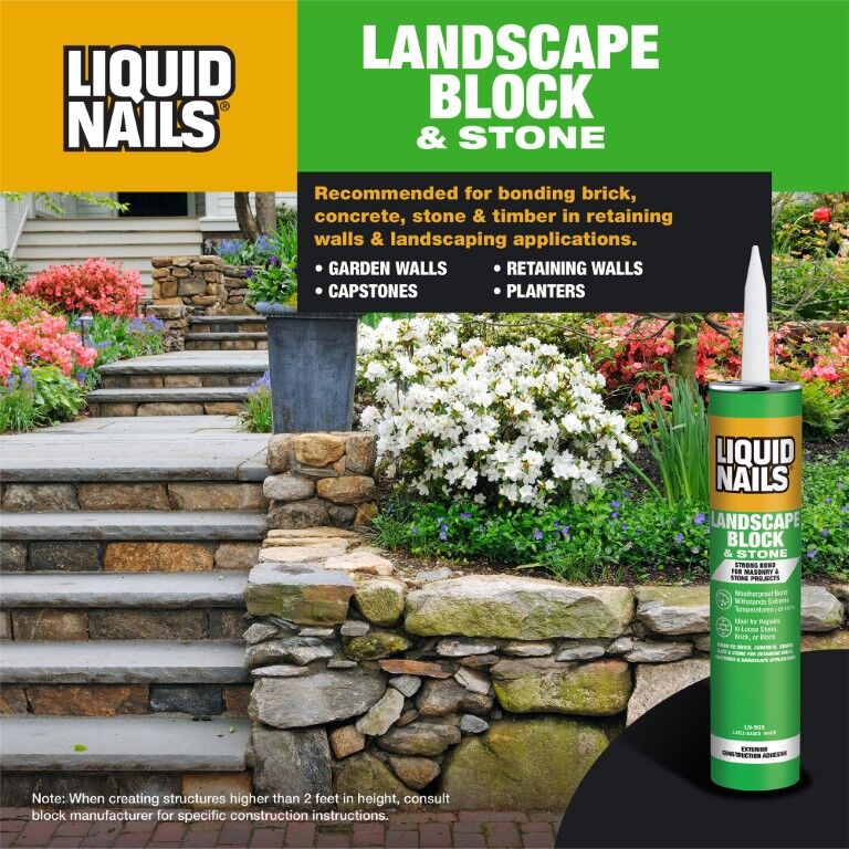 Liquid Nails Landscape Block & Stone Exterior Construction Adhesive, 10-Oz