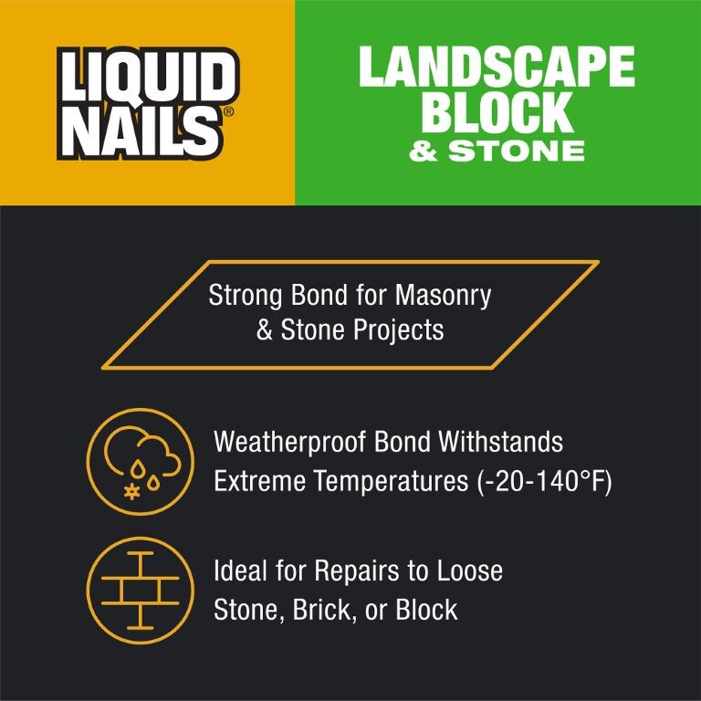 Liquid Nails Landscape Block & Stone Exterior Construction Adhesive, 10-Oz