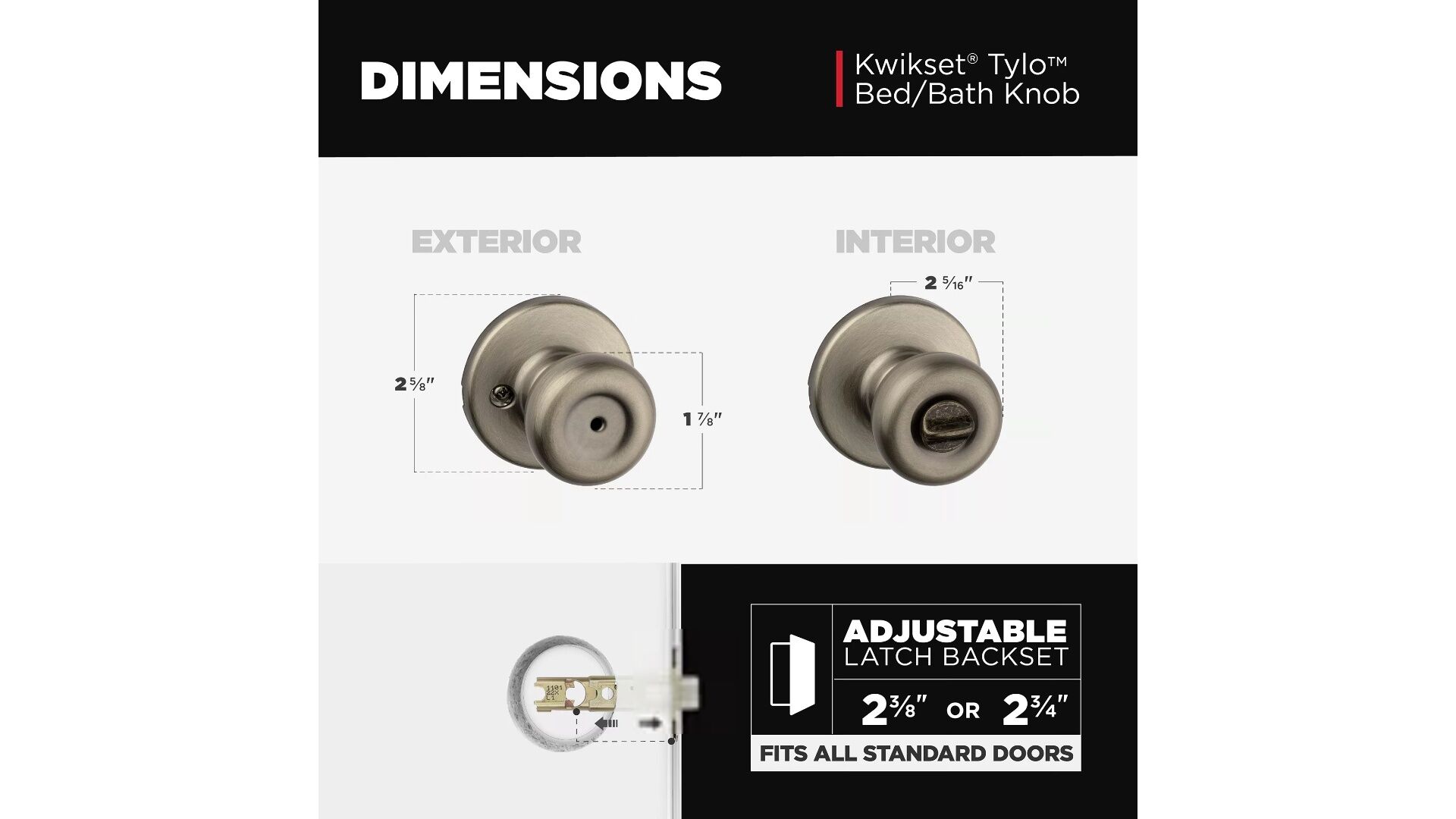 Kwikset Antique Brass Bed And Bath Tylo Door Knob