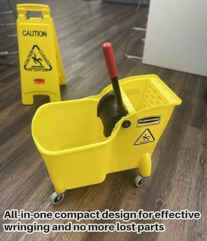 Rubbermaid Commercial Tandem Mop Bucket And Wringer Combo, 31-Qt