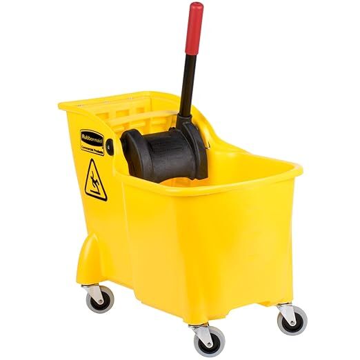 Rubbermaid Commercial Tandem Mop Bucket And Wringer Combo, 31-Qt