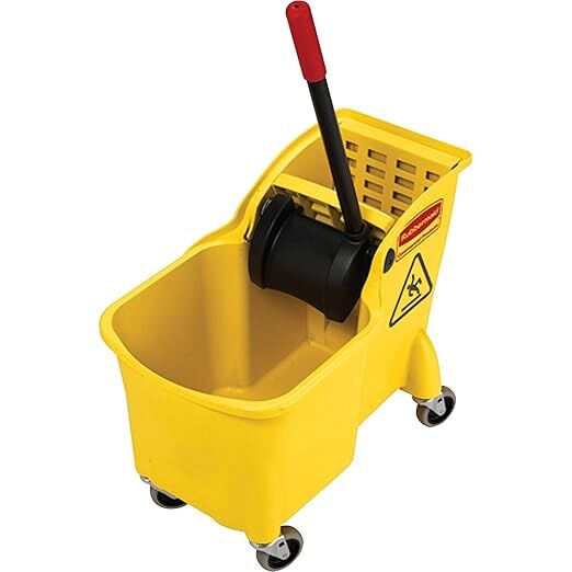 Rubbermaid Commercial Tandem Mop Bucket And Wringer Combo, 31-Qt