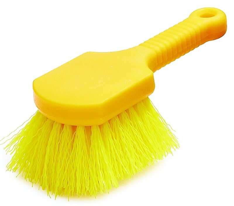 Rubbermaid Short Handle Yellow Bristle Utility Brush, 8-In