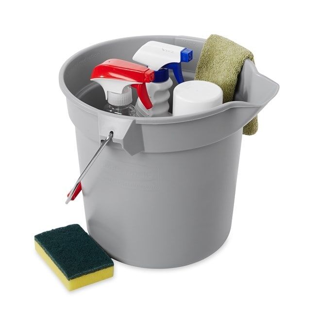 Rubbermaid Gray Round Bucket, 10-Qt