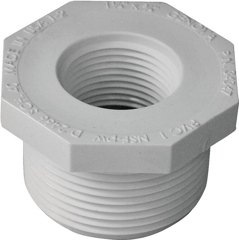 IPEX Schedule 40 PVC Reducing Bushing, 1 1/4 MPT x 3/4-In FPT
