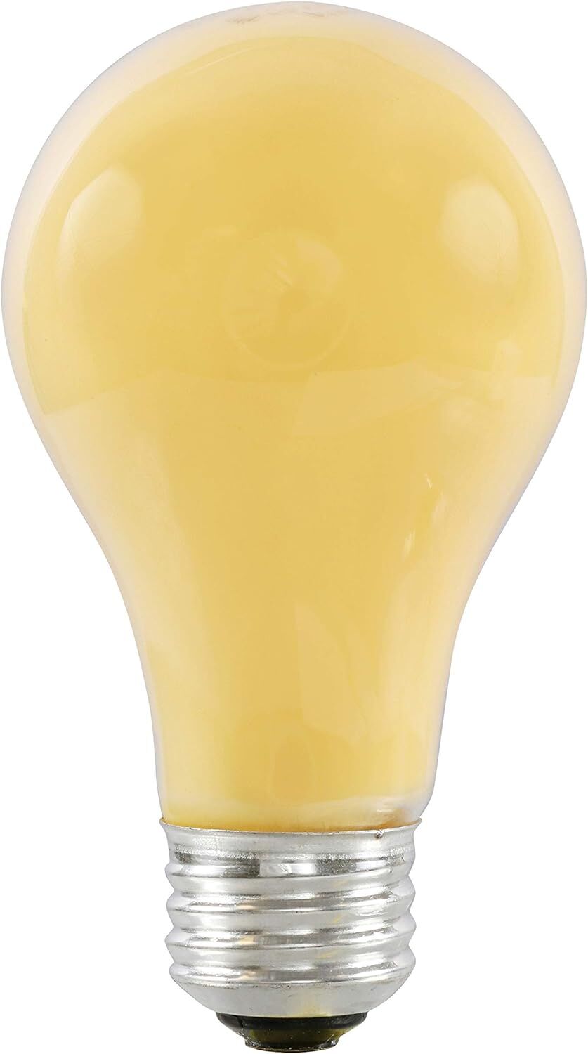Sylvania A19 60 Watt Yellow Incandescent Bug Light Bulb, 2-Pk