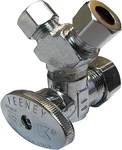 Plumb Pak 3 Way 1/4 Turn Stop Valve, 5/8-In X 3/8-In X 3/8-In