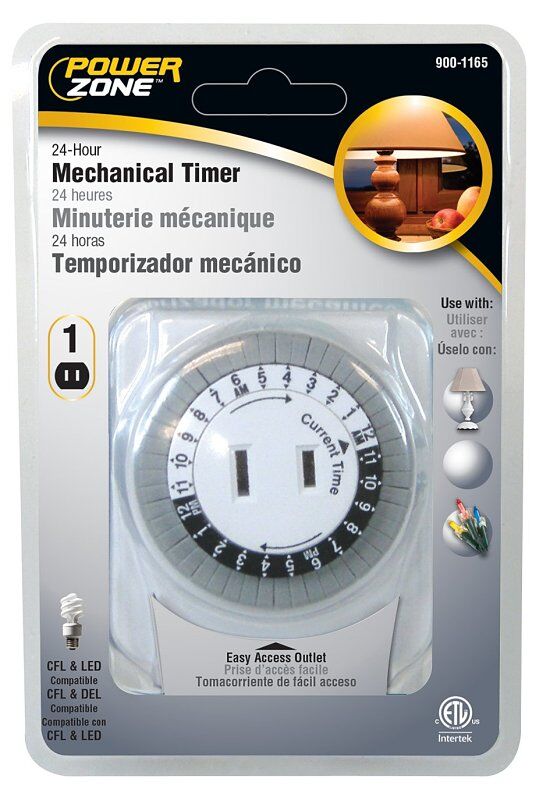 PowerZone 1-Outlet 24-Hour Mechanical Timer